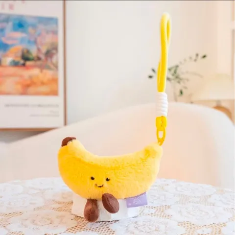Móc khóa trái cây nhồi bông dễ thương size 11cm, móc treo balo túi xách, nhiều mẫu hình trái cây