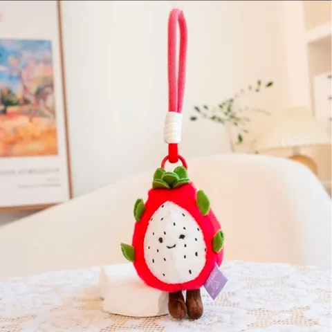 Móc khóa trái cây nhồi bông dễ thương size 11cm, móc treo balo túi xách, nhiều mẫu hình trái cây