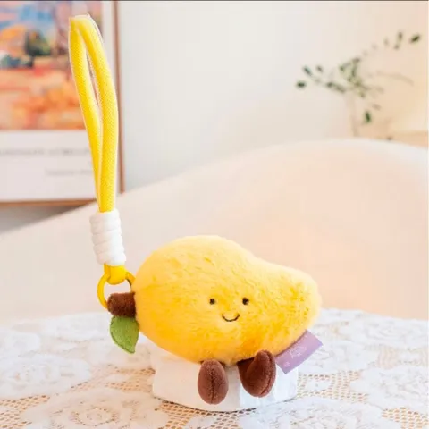 Móc khóa trái cây nhồi bông dễ thương size 11cm, móc treo balo túi xách, nhiều mẫu hình trái cây