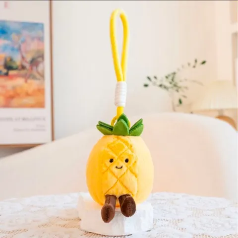 Móc khóa trái cây nhồi bông dễ thương size 11cm, móc treo balo túi xách, nhiều mẫu hình trái cây