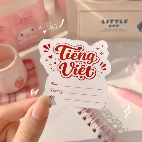 Set 20 nhãn vở từng môn học bullet cấp 1 cấp 2 cấp 3 phiên bản 2026