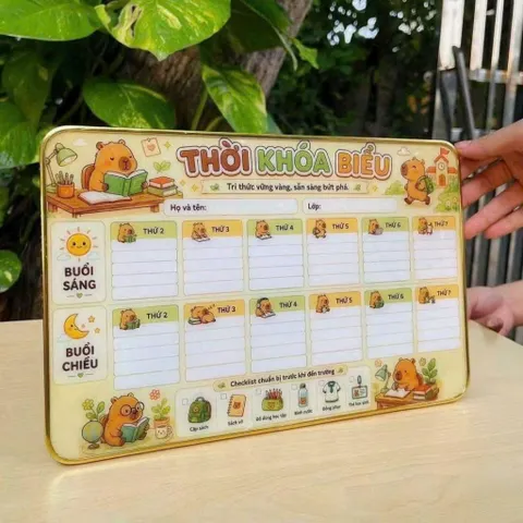 Bảng Thời Khóa Biểu Tráng Gương Để Bàn 20x30cm