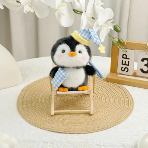 Móc Khóa Cánh Cụt Bông 14cm Đội Mũ Nồi/Mũ Ngủ/Đeo Băng Đô Siêu Mềm – Gấu Bông Mini Treo Cặp, Túi Xách, Quà Tặng