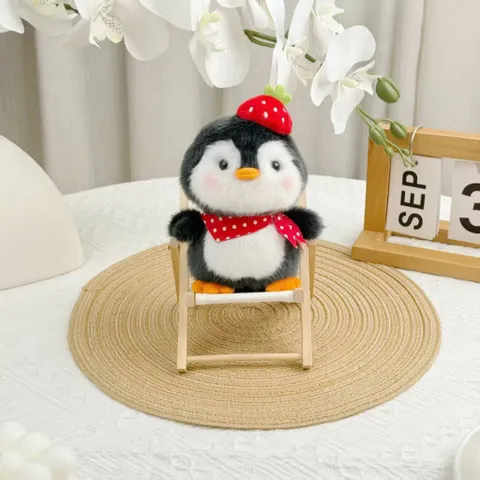 Móc Khóa Cánh Cụt Bông 14cm Đội Mũ Nồi/Mũ Ngủ/Đeo Băng Đô Siêu Mềm – Gấu Bông Mini Treo Cặp, Túi Xách, Quà Tặng