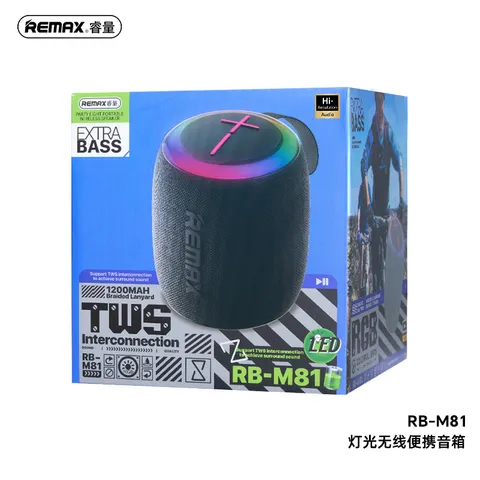 Loa Bluetooth REMAX RB-M81 7W, Đèn LED Party Light, Hỗ Trợ Bluetooth USB TF FM, Âm Thanh Mạnh Mẽ (P134168)