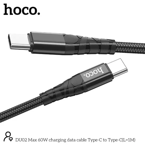 Cáp Sạc Hoco DU02 Max 60W Type-C to Type-C Sạc & Truyền Dữ Liệu Cho Laptop Điện Thoại (P134146)