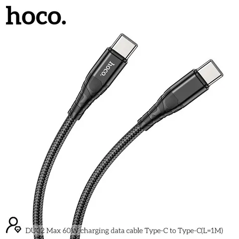 Cáp Sạc Hoco DU02 Max 60W Type-C to Type-C Sạc & Truyền Dữ Liệu Cho Laptop Điện Thoại (P134146)
