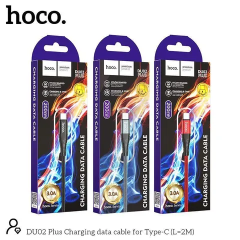 Cáp Sạc Nhanh DU02 Plus Charging data cable 2M, Dây Bọc Dù Chống Gãy, Hỗ Trợ Sạc & Truyền Dữ Liệu (P134129)