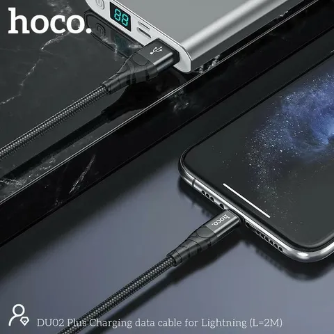 Cáp Sạc Nhanh DU02 Plus Charging data cable 2M, Dây Bọc Dù Chống Gãy, Hỗ Trợ Sạc & Truyền Dữ Liệu (P134129)
