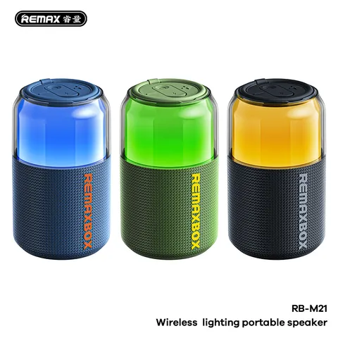Loa Bluetooth REMAX RB-M21 Đèn RGB Nhảy Theo Nhạc, Thiết Kế Lon Nước Độc Đáo, Pin 1800mAh Tiện Lợi. (P133749)