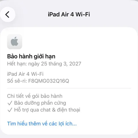 ipad Air 4 Kích ON fullbox chưa sủ dụng (P133609)