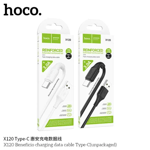 Cáp Hoco X120 Beneficio - 2.4A Truyền Dữ Liệu Ổn Định, Dây PVC Bền Bỉ Chống Rối, Dài 1M (P133447)