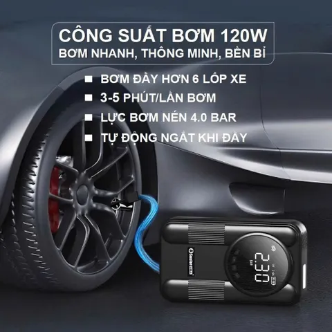 [SOULOR 2026 V3 12.900MAH] Bộ Kích bình bơm lốp ô tô Xe máy Kẹp Thông Minh, Kiêm sạc dự phòng (P133387)