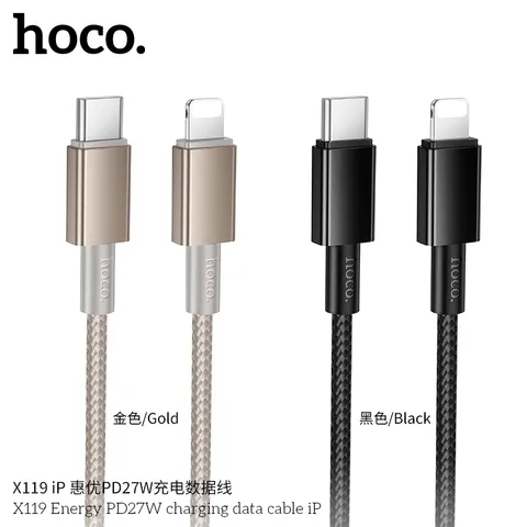 Cáp Sạc Nhanh Hoco X119 Energy 1M C To C 60W / C To iP PD27W Chống Rối Truyền Dữ Liệu Ổn Định (P133365)