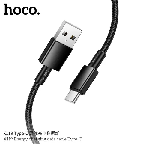 Dây Sạc Hoco X119 - 2.4A, 1M Bọc Dù Nylon Chống Rối, Truyền Dữ Liệu Ổn Định (P133361)