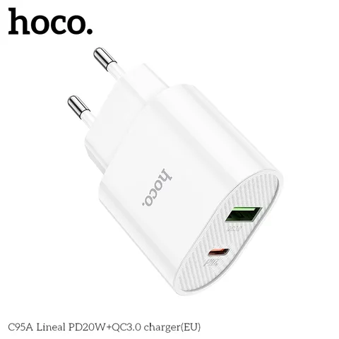 Củ Sạc Hoco C95A (EU) - Sạc Nhanh PD20W QC3.0, Hai Cổng Sạc Tiện Lợi Cho Điện Thoại Máy Tính Bảng (P133349)