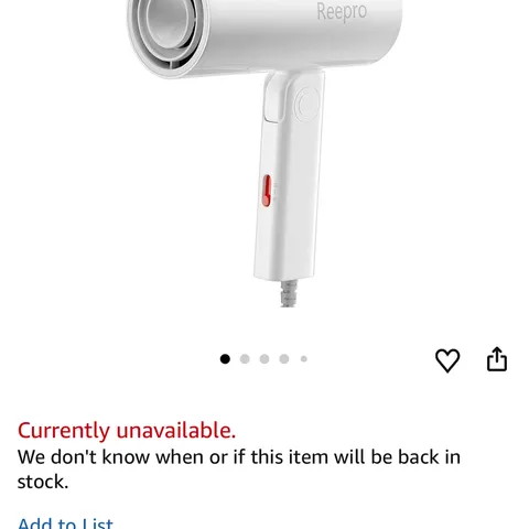 Máy sấy tóc Xiaomi Reepro HC04 phiên bản HUI, tạo ion âm, có thể gập gọn, 1500W (P133161)