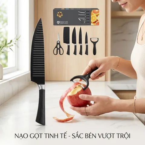 Bộ dao làm bếp 6 món SHARP KNIFE - Đẹp, đủ món, thích hợp làm quà tặng, hàng tặng kèm (P132844)
