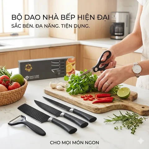 Bộ dao làm bếp 6 món SHARP KNIFE - Đẹp, đủ món, thích hợp làm quà tặng, hàng tặng kèm (P132844)
