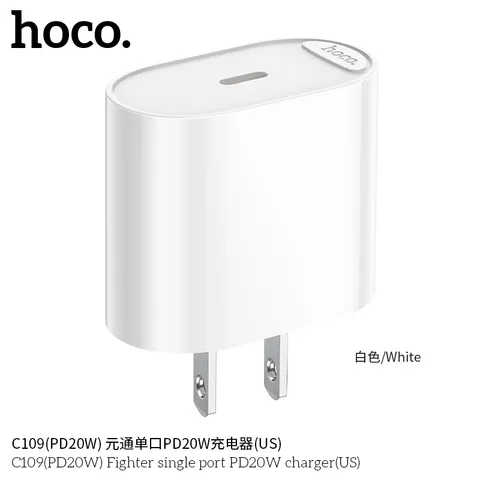 Củ Sạc Nhanh HOCO C109 (US EU) PD20W QC3.0, Sạc Nhanh Đa Chuẩn, Nhỏ Gọn Tiện Lợi. (P132040)