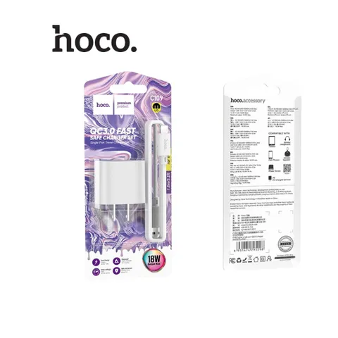 Bộ Sạc HOCO C109 ( US ) Fighter Universal Set – Micro USB / Type-C / L  – Sạc Nhanh 18W QC3.0 (P132000)