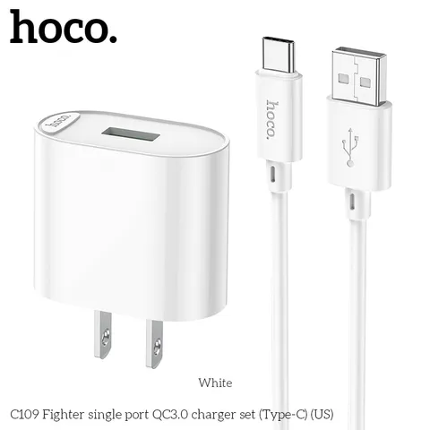 Bộ Sạc HOCO C109 ( US ) Fighter Universal Set – Micro USB / Type-C / L  – Sạc Nhanh 18W QC3.0 (P132000)