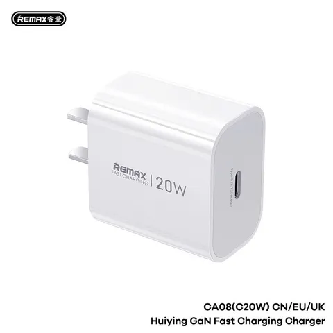 Củ sạc nhanh REMAX Huiying GaN Fast Charging Charger CA08(C20W) CN-EU sử dụng công nghệ gan hiện đại (P131915)