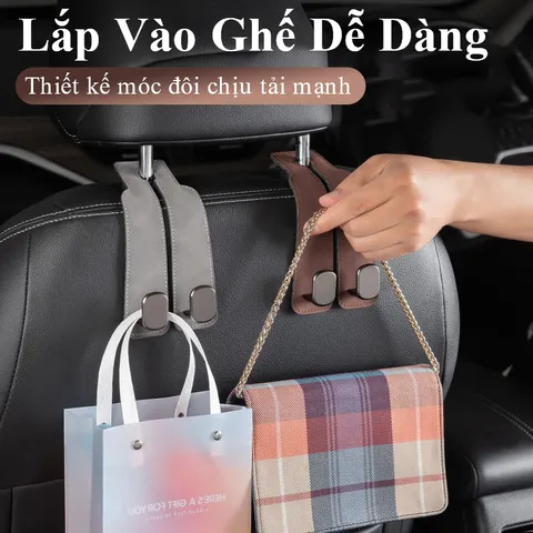Móc Treo Đồ Trên Ô Tô Da Lộn Cao Cấp Thuong Hiệu GCAR Sang Trọng Bản Mới (P131651)