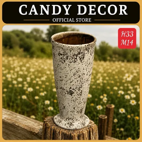 Bình Hoa Lọ Hoa Bát Tràng Dáng Ly Loe Gầy H34cm Men Atlantis Decor Trang Trí Nhà Cửa Cắm Hoa Làm Quà Tặng