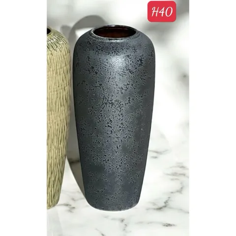Bình hoa dáng bom cao 40cm cắm hòa, cành đào, lựu tết mộc ganh Gốm Plus, bom chân vuông Bát Tràng cắm tuyết mai