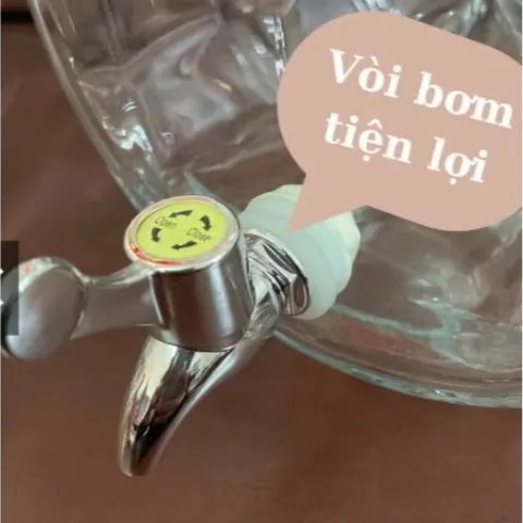 (3L, 5L, 8L) -  Bình Ngâm R.ư.ợ.u, Hoa Quả Thủy Tinh Dày Dặn Cao Cấp, Hình Trống Đẹp Mắt, Có Vòi Tiện Lợi, Dung Tích