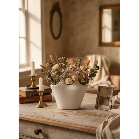 Làn quai cao 22cm, rộng 22cm bình hoa Bát Tràng cắm hoa, decor, làm quà tặng phong cách châu Âu hiện đại
