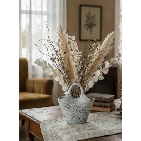 Làn quai cao 22cm, rộng 22cm bình hoa Bát Tràng cắm hoa, decor, làm quà tặng phong cách châu Âu hiện đại
