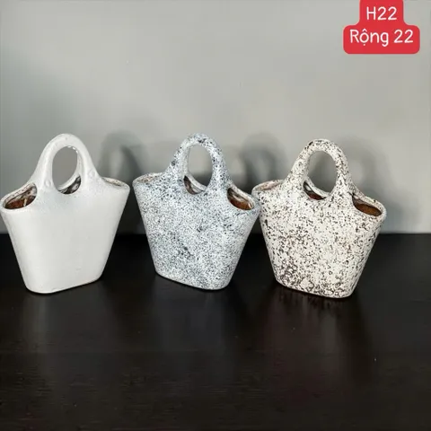 Làn quai cao 22cm, rộng 22cm bình hoa Bát Tràng cắm hoa, decor, làm quà tặng phong cách châu Âu hiện đại