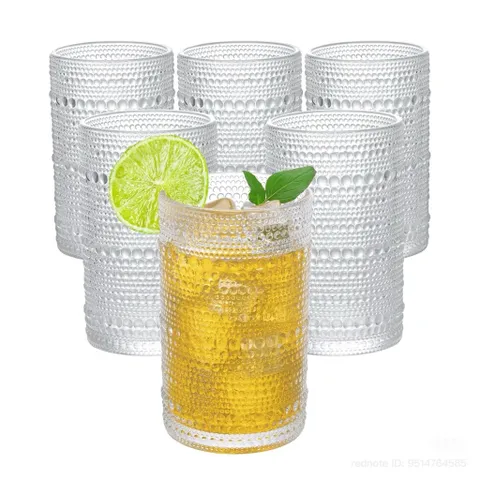 Ly thuỷ tinh/ Cốc thuỷ tinh chấm bi dung tích 440ml chịu nhiệt tốt