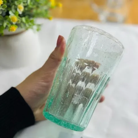 (HOẢ TỐC - MUA 10 TẶNG 2) Cốc ly thủy tinh uống bia hơi vại Hà Nội tạo bọt màu xanh dung tích 200ml và 360ml Hàng loại 1