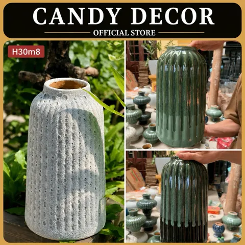 Bình hoa dáng lồng chim - Gốm Sứ Bát Tràng Cao Cấp cắm hoa decor trang trí nhà và quán cà phê, cắm các loại hoa xinh