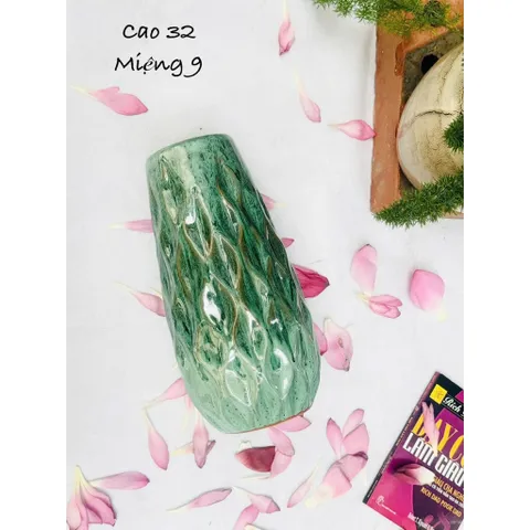 Bình hoa dáng bom cao 32cm hàng gốm sứ Bát Tràng phù hợp cắm hoa tuylip và các loại hoa rất đẹp và sang