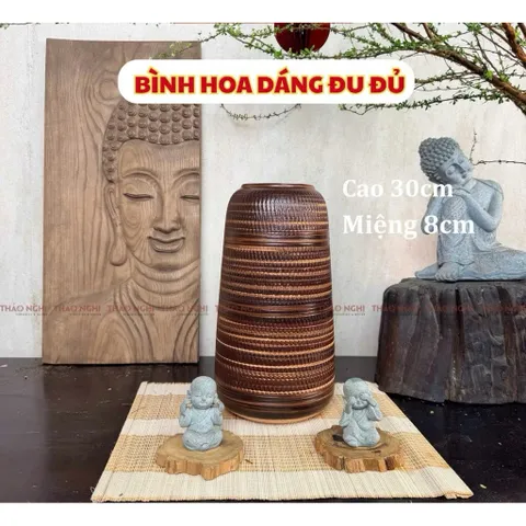 Bình đu đủ cao 30cm hàng gốm sứ Bát Tràng cắm các loại hoa, trang trí phòng khách decor nhà xinh