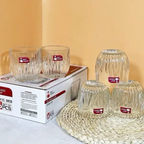 Set 6 ly thuỷ tinh/ cốc thuỷ tinh hãng Red Cherry dung tích 260ml chịu nhiệt tốt, sang trọng, cao cấp