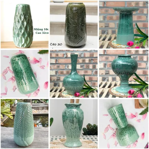 Bình hoa màu men hoả biến hàng gốm sứ Bát Tràng trang trí phòng khách, decor, làm quà tặng