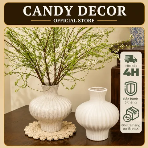 (Nhiều Màu) - Bình Gốm Dáng Đèn Lồng Gốm Sứ Bát Tràng Cao Cấp Cắm Hoa Bày Ban Trang Trí Decor Phòng Khách Cắm Tuyết Mai