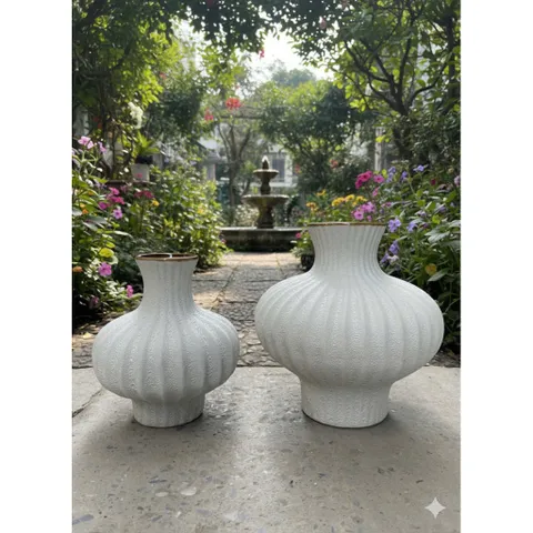 (Nhiều Màu) - Bình Gốm Dáng Đèn Lồng Gốm Sứ Bát Tràng Cao Cấp Cắm Hoa Bày Ban Trang Trí Decor Phòng Khách Cắm Tuyết Mai