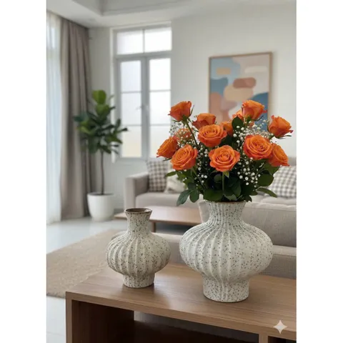 (Nhiều Màu) - Bình Gốm Dáng Đèn Lồng Gốm Sứ Bát Tràng Cao Cấp Cắm Hoa Bày Ban Trang Trí Decor Phòng Khách Cắm Tuyết Mai