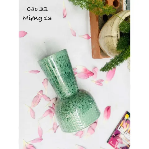 Bình hoa dáng đầm loe cao 32cm gốm sứ Bát Tràng, decor trang trí nội thất cắm hoa quà tặng tân gia…