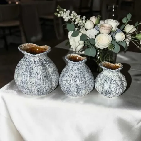 Set 3 bình hoa hoa mini dáng Củ Hành Bát Tràng cao cấp, trang trí phòng khách, decor, làm quà tặng