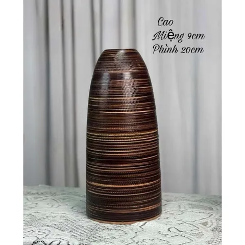 Bình cắm hoa chuông thon cao 41cm Bát Tràng – Gốm sứ thủ công cao cấp decor phòng khách