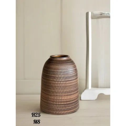 Lọ Hoa, Bình Cắm Hoa Dáng Chuông Men Nâu Mộc 25cm và 30cm Gốm Sứ Bát Tràng