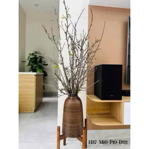 Bình hoa dáng chuông thon cao có cổ gốm sứ Bát Tràng 32cm, 36cm và 42cm trang trí phòng khách-trưng lên ban thần tài