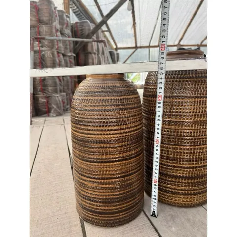 Bình hoa dáng chuông thon cao có cổ gốm sứ Bát Tràng 32cm, 36cm và 42cm trang trí phòng khách-trưng lên ban thần tài